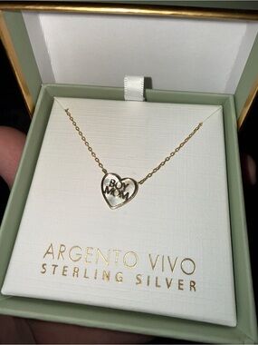 Argento Vivo Gold Heart 'Boy Mom' Necklace